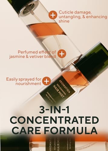 AROMATICA Jasmine & Vetiver Hair Mist - Leave-in Conditioner Spray (3.3 fl oz)