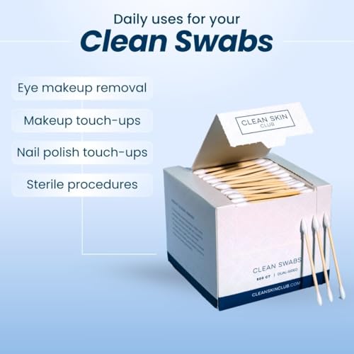 Clean Skin Club Clean Swabs 500 Ct | Organic Cotton & Bamboo