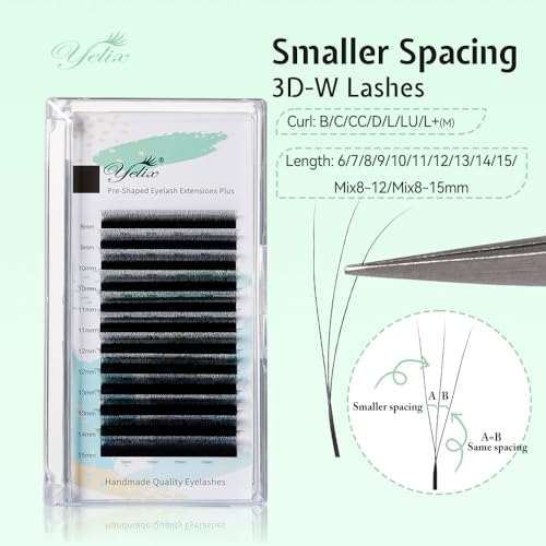 YELIX 3D Clover Lash Extensions 8-15mm Mixed D Curl