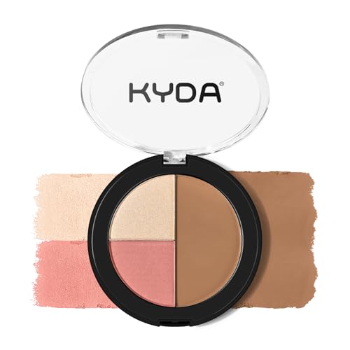 KYDA 3-in-1 Glow Palette - Blush, Highlighter & Contour