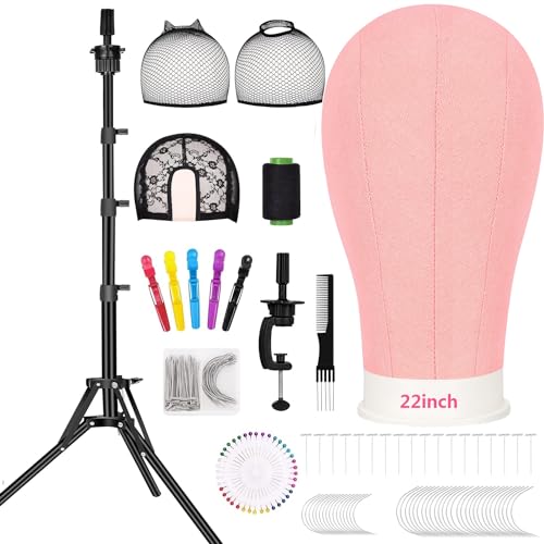 Beauty Star 63" Wig Stand Tripod with 22" Mannequin Head Kit