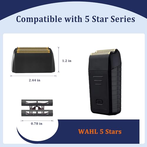 1-Pack Professional Replacement Foil & Cutter Bar Compatible with Wahl Shaver ? Fit for 7031-100 & 7043-100 Models, Super Close Shave, Black (5 Star Series Finale)