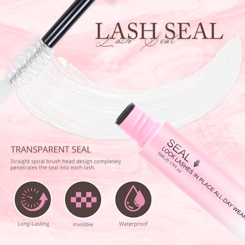 Waterproof Lash Cluster Glue 2-in-1 Bond & Seal for False Eyelashes - Long Lasting & Non-Irritating by NovaBeryl (Black, 5ml+5ml)