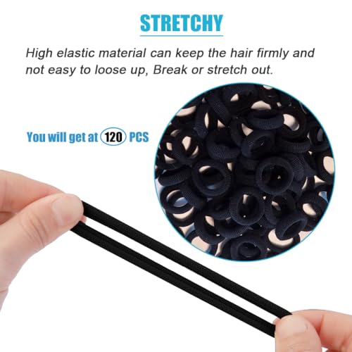 Baby Hair Ties 120-Pack Soft Elastic Ponytail Holders for Toddlers & Kids