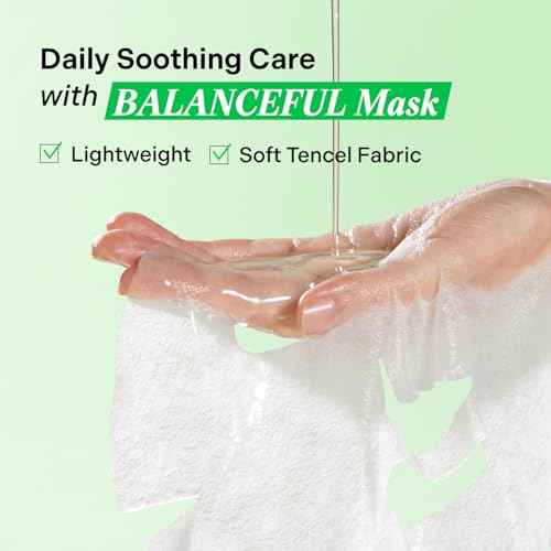 Torriden BALANCEFUL Cica Facial Masks (10 sheets) | Extra Soothing Care | 5D CICA, Hydrolyzed Hyaluronic Acid, Panthenol | Korean Face Mask