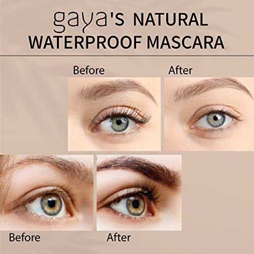 Vegan Black & brown & Blue Mascara for Sensitive Eyes, Natural Hypoallergenic mascara, Natural Looking, Cruelty Free, Ophthalmologist Tested- By Gaya cosmetics