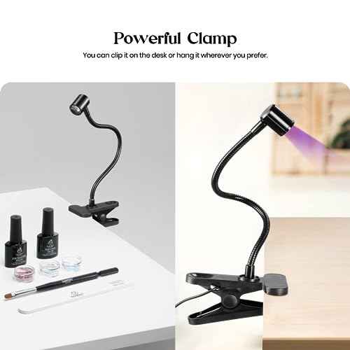 Beetles UV Nail Lamp for Gel Polish Mini LED Light with Clamp for Nail Art Design Fingernail Extension Quicky-Dry Curing Lamp for Techs Manicure Salon DIY at Home