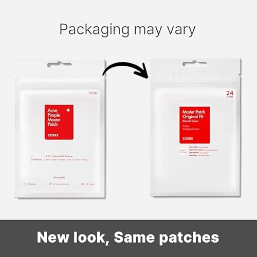 COSRX Acne Pimple Patch Absorbing Hydrocolloid Original 3 Size Patches for Blemishes and Zits Cover, Spot Stickers for Face and Body, Not Tested on Animals