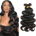 Freiuoke 50g Black Body Wave Human Hair Extensions - 12 to 34 Inch
