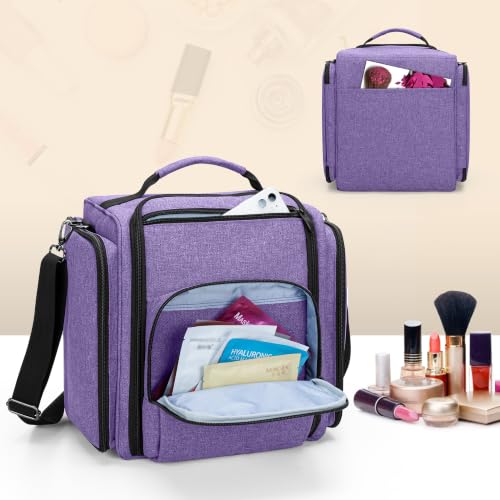 BAFASO Makeup Bag with 4 Removable Pouches, Purple