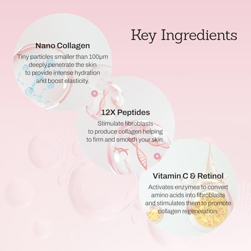 Collagen Peptide 12X Boosting Serum, Enhances Skin Elasticity & Reduces Deep Wrinkles, Promotes Collagen Production for Firm and Youthful Skin, Korean Skincare, 1.01 fl.oz