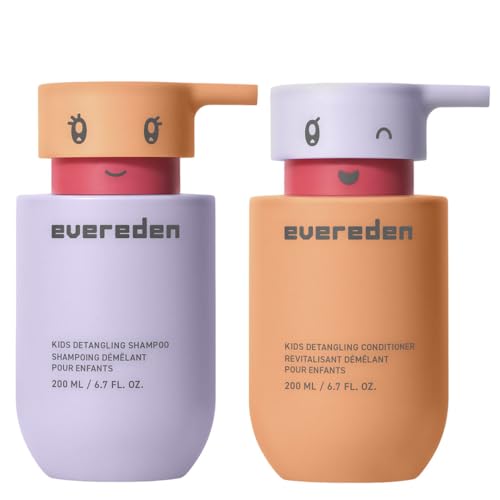 Evereden Kids Detangling Shampoo & Conditioner Set - Shampoo + Conditioner, Dermatologist-Tested, Vegan