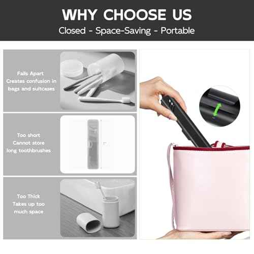 Travel Toothbrush Case, 2Pack Portable Toothbrush Holders, Durable Aluminum Toothbrush Storage Box, Small Breathable Manual Toothbrush Container for Traveling, Camping, Business Trip - Black
