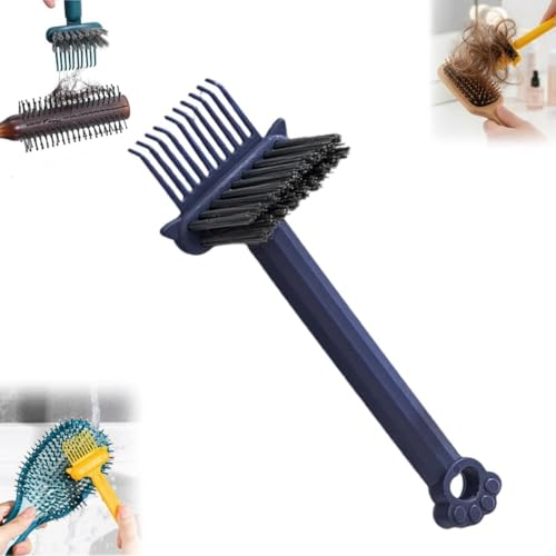 Krrzpow Blue 2-in-1 Hairbrush & Comb Cleaner Tool for Hair & Dust Removal