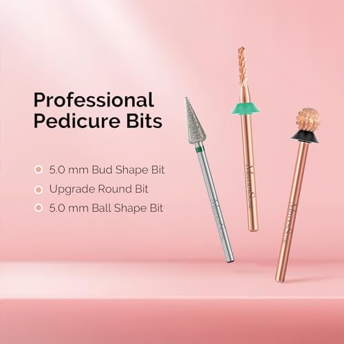 MelodySusie Portable Electric Nail Drill with Upgrade Round Shape Pedicure Bit