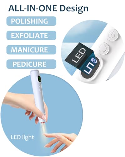 LAIKME Cordless Electric Nail Drill Kit with 6 Bits for Manicure & Gel Polish Removal