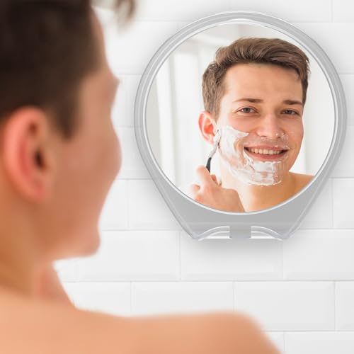 HONEYBULL Fogless Shower Mirror with Suction Mount & Razor Hook