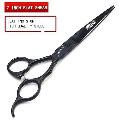 SHARONDS 440C Hair Cutting Scissors Set, Hair Scissors, Thinning Scissors, 6 Inch / 7 Inch Black (7 Inches, 2 Pieces)