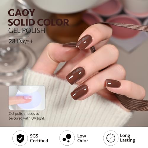 GAOY Amber Brown Gel Nail Polish 16ml UV Soak Off for DIY Manicure
