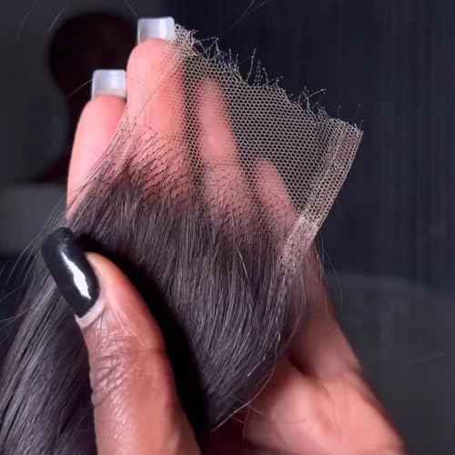 2x6 HD Lace Closure Loose Deep Wave Human Hair 14 Inch - 0.10mm Ultra-thin Invisible Burmese Curly 2 by 6 Closure, 100% Pre Plucked Brazilian Raw Virgin Hair Skinlike HD Lace Closure Wet and Wavy