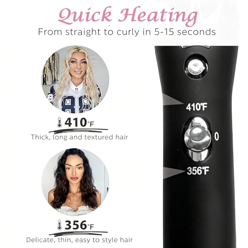 Aleath 3 Barrel Curling Iron Wand - 1 Inch Ceramic Crimper