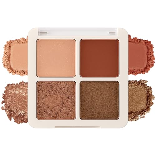 4-Color Eyeshadow Palette - Matte & Shimmer Nude Gold