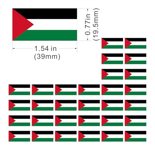30 Temporary Palestine Flag Tattoos Fans Face Tattoo Stickers for Adults Kids Group Activity Props