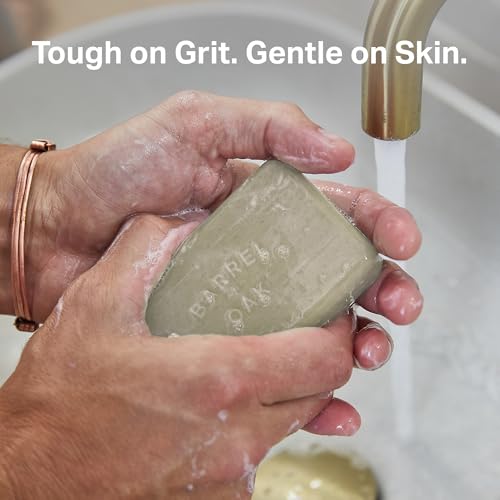 Barrel & Oak Exfoliating Bar Soap for Men, Walnut Shell Powder, Olive Stone, and Essential Oils, Long-Lasting Bar Soap, Vegan, SLS-Free, Canyon Balsam
