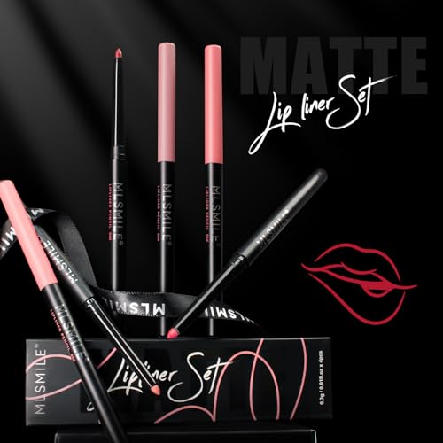 MLSMILE 4PCS Matte Lip Liner Set - Waterproof, Longwear & Smooth