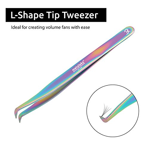Eyelash Extension Tweezers Japanese Stainless Steel In Multi Titanium Coating