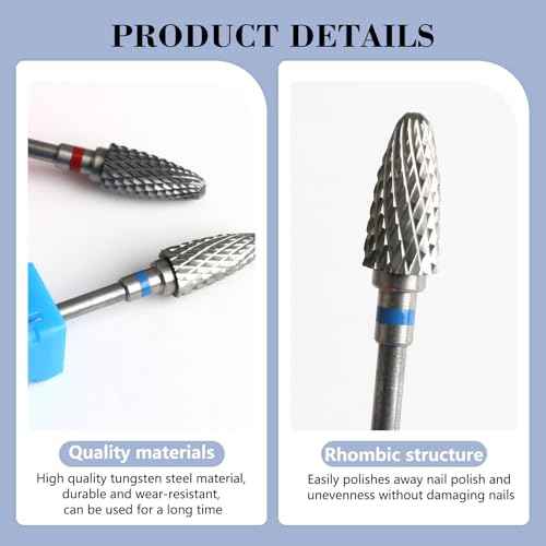 3/32" 5 in 1 Professional Carbide Nail Drill Bits Sets, 2 Pack Tungsten Safety Drill Bits Tech, Cuticle Bit Fast Remove for Manicurist Nail Salon Manicure Pedicure Gel Polishing (Round Head)