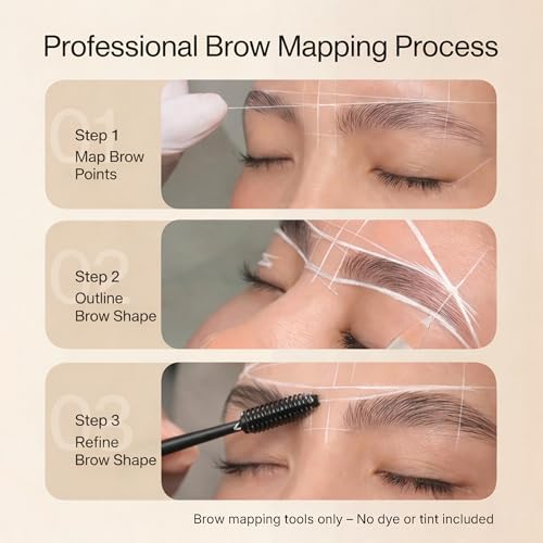 Professional Eyebrow Mapping Kit with Pre-Inked String & Tools