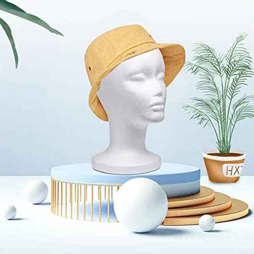 Foraineam 3 Pack 12 Inch Foam Head Female Foam Wig Head Mannequin Manikin Cosmetics Model Display Holder Hats Glasses Hairpieces Stand