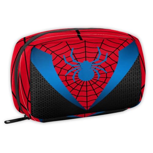 Kids Toiletry Bag for Boys, Cute Small Red Spider Web Wash Bag for Teens Waterproof Cosmetic Weekender Bag Toddler Traveling Toiletries