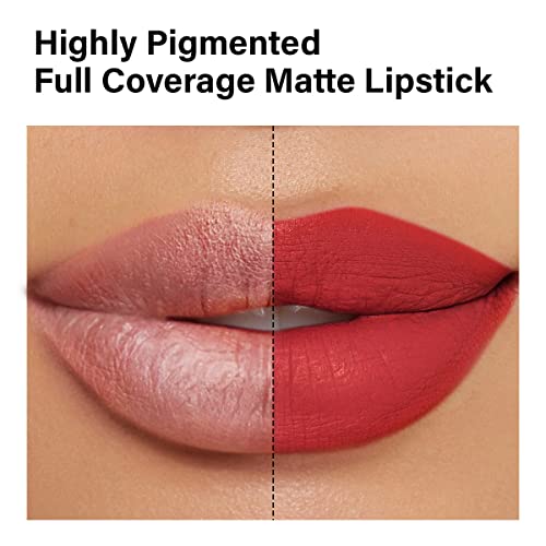 CARSLAN Matte Lipstick Hydrating Lip Color Makeup, Highly Pigmented Lipstick with Moisturizing Formula, Lightweight, Smooth, M25