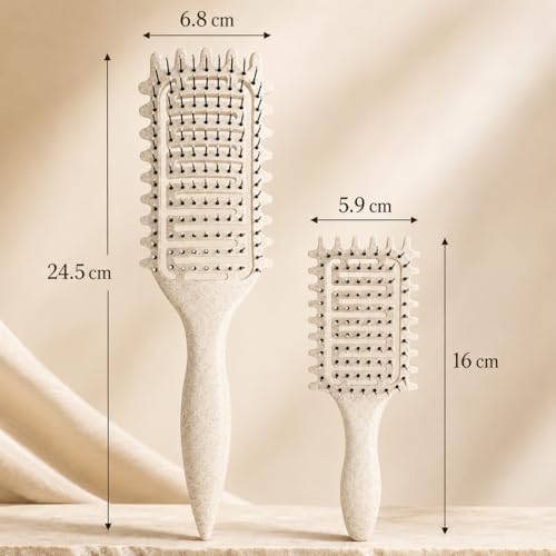 Yingbtr 2Pcs Curl Defining Vented Hair Brush for Curly & Wavy Hair, Detangling & Styling Tool