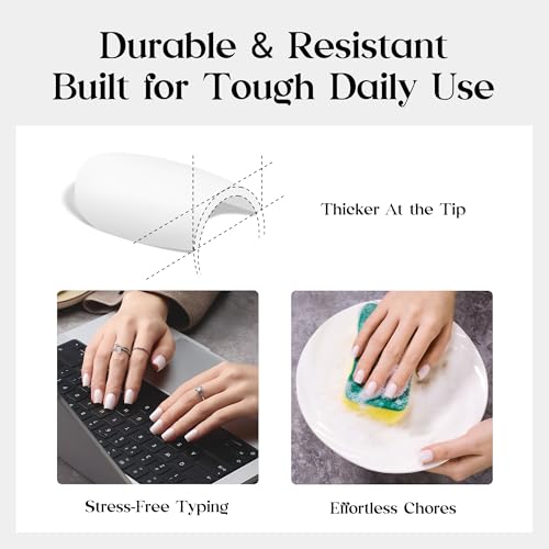 Beetles Milky White Press On Nails - Short Squoval Soft Gel Kit (32 Pcs)