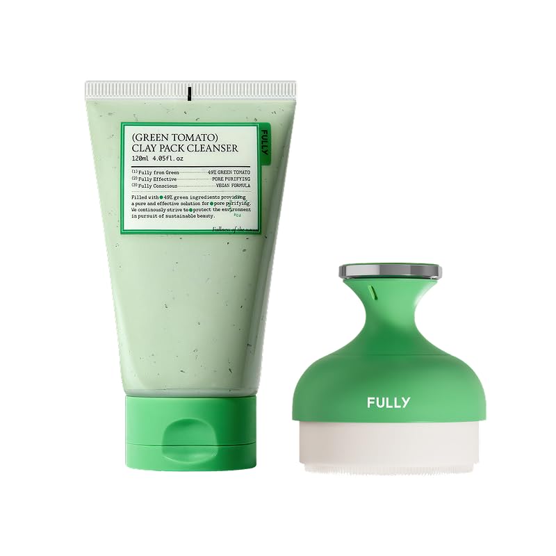 Green Tomato Clay Mask with Brush | Pore Cleanser
