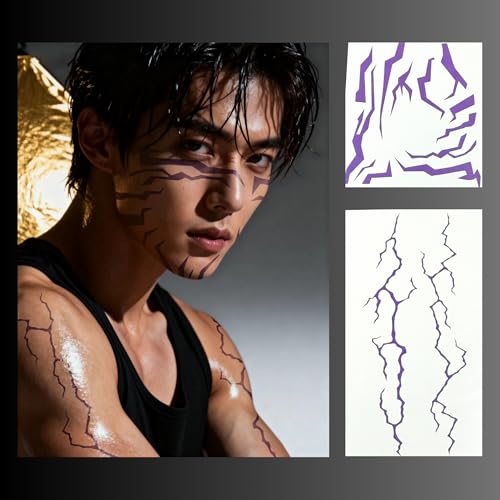 UV Blacklight Activated Purple Ombre Temporary Tattoos