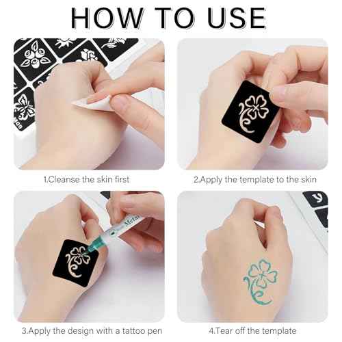 12 Temporary Tattoo Stencils,142 PCS Henna Stencils Reusable Tattoo Stencils for Face Body Art Painting for Women Men Adults Kids