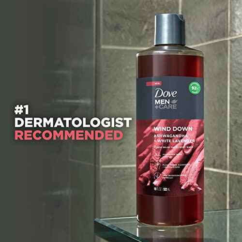 DOVE MEN + CARE Face + Body Wash For Men Wind Down Ashwagandha + White Lavender 18 oz 4 Count
