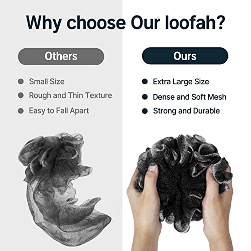 AmazerBath Loofah Sponge Set of 3 - Body Scrubber