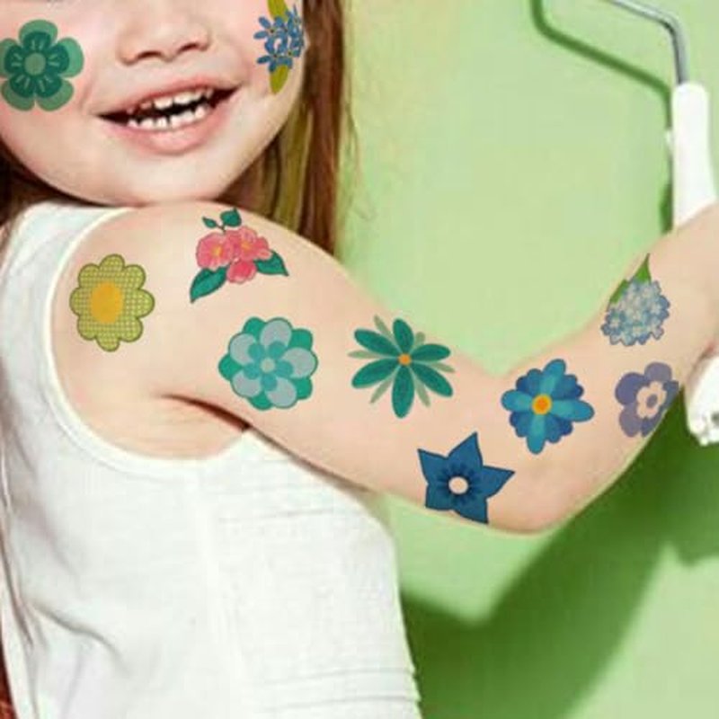 CHARLENT Glitter Flower Temporary Tattoos - 74 Sheets for Kids