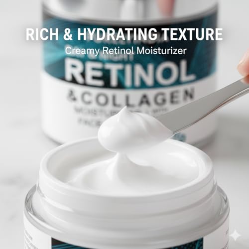 Retinol Cream for Face ? Anti-Aging Moisturizer to Reduce Wrinkles & Fine Lines ? Hydrating Retinol Night & Day Cream for Smooth, Firm Skin