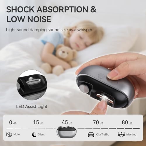Electric Nail Clipper 3-in-1 with LED Light for Seniors & Kids