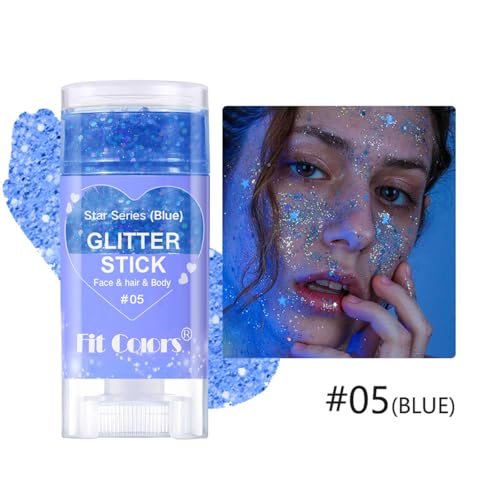 Blue & Pink Glitter Stick Set - Waterproof Face & Hair Glitter