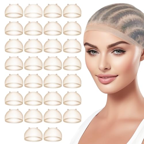 TaShow 30 Pcs Transparent Wig Caps for Lace Front Wigs