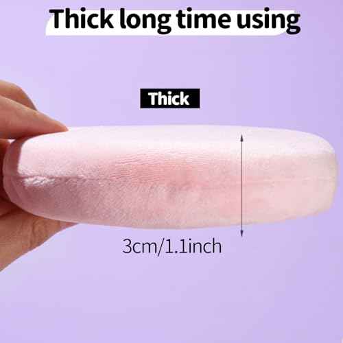 Teenitor 2Pcs 5Inch Pink Body Powder Puff, Powder Puff for Body Powder, Soft Velour Puff Pink