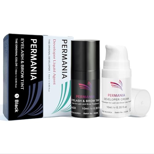 PERMANIA Lash Color Kit Black, 10 ml Instant Volumizing Coloring for Lashes and Brows Lasts up to 4 Weeks (Without Tools)