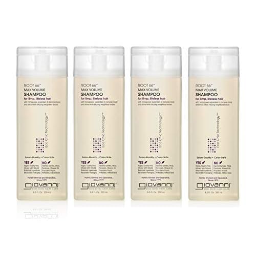 GIOVANNI Root 66 Max Volume Shampoo - For Fine Lifeless Hair, Rich in Nutrients, Volumizing Shampoo, Infused with Natural Botanical Ingredients, Helps Strengthen Hair, Color Safe - 8.5 oz